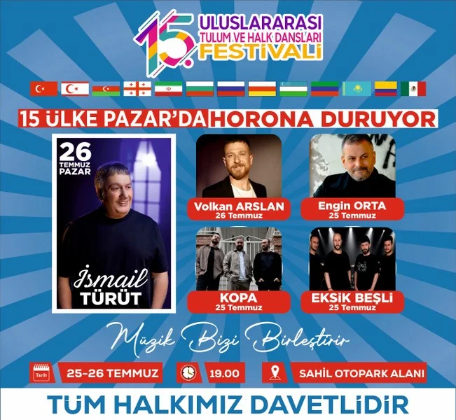 Pazar, 15. Uluslararası Halk Dansları ve Tulum Festivali’ne hazırlanıyor