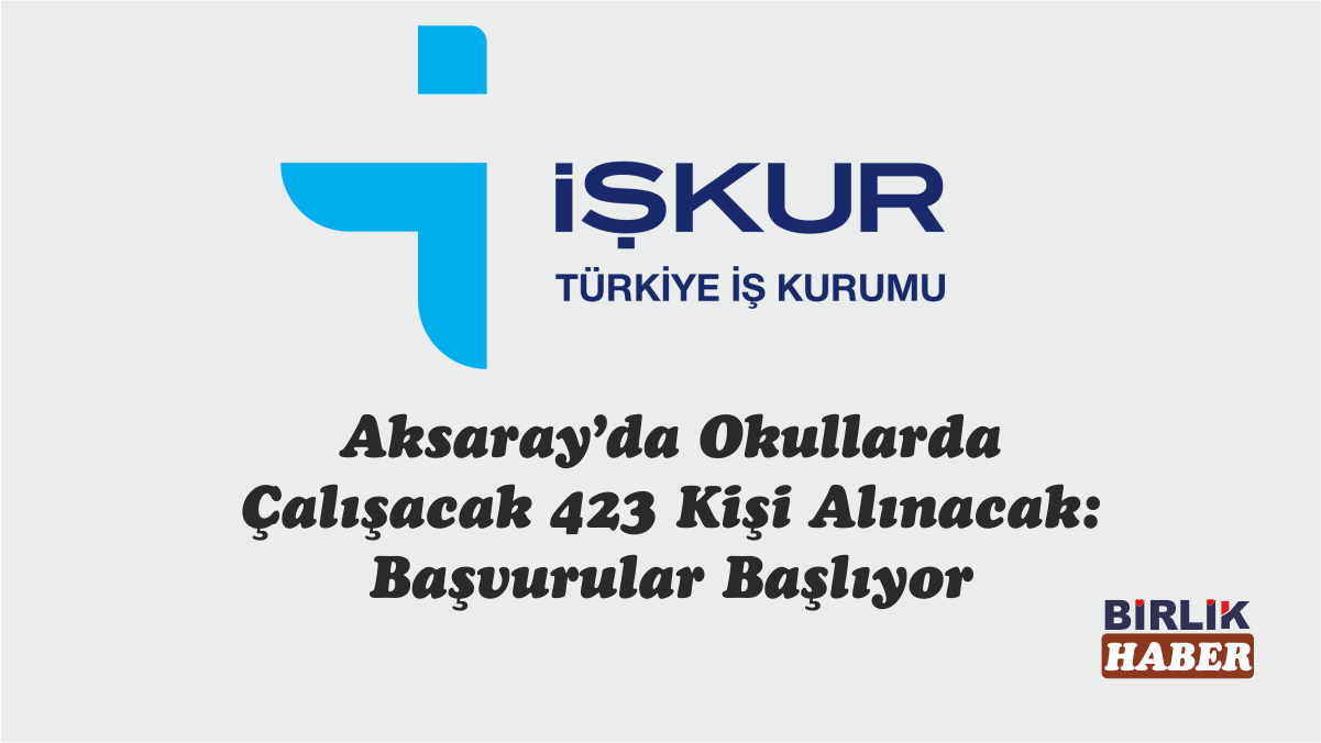 Aksaray’da Okullarda Çalışacak 423 Kişi Alınacak: Başvurular Başlıyor