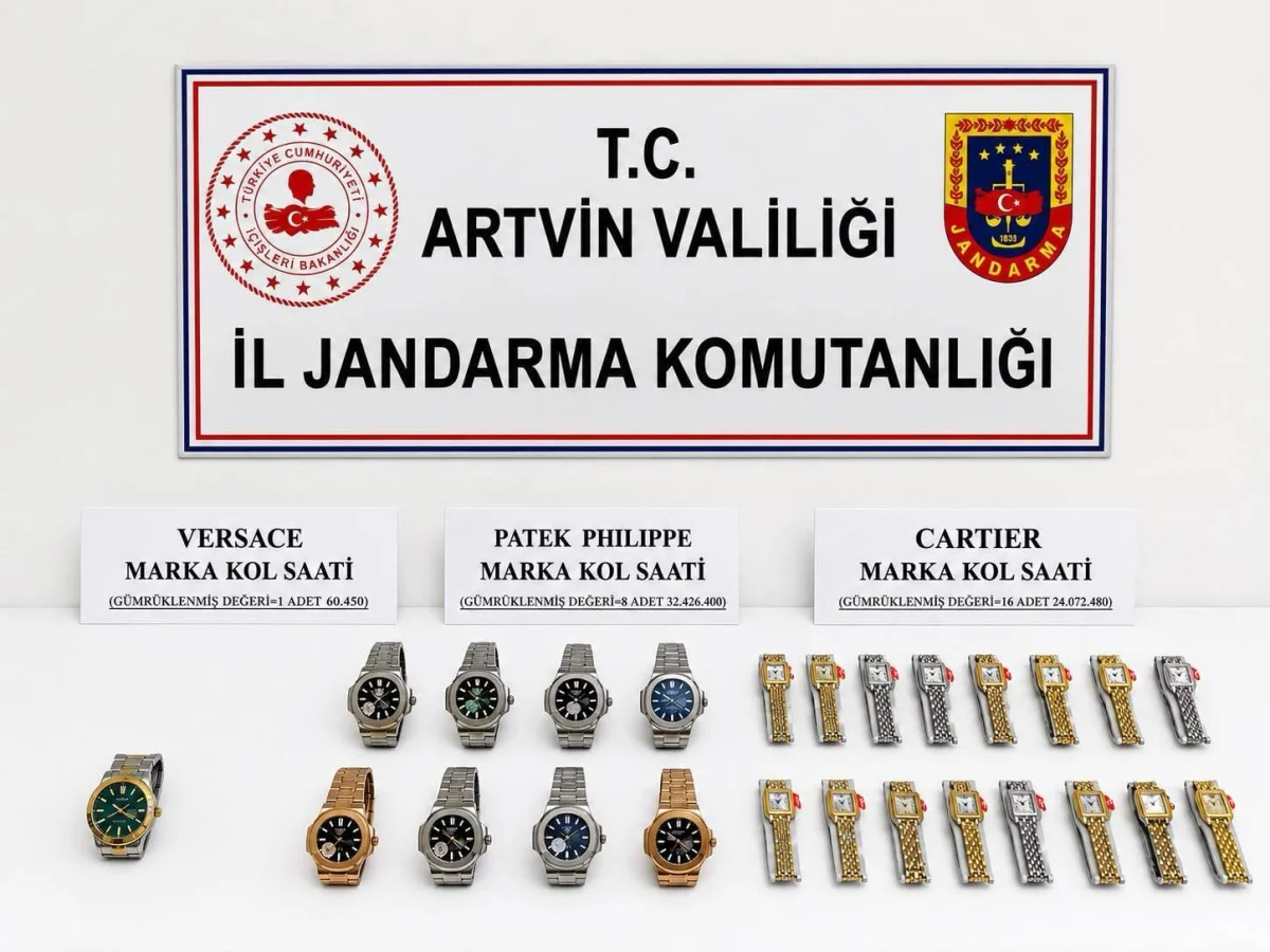 Artvin’de 57 milyon lira değerinde kaçak saat ele geçirildi