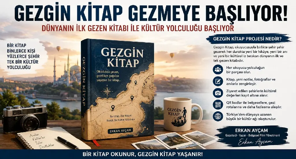 Erkan Ayçam’ın dünyanın ilk gezen kitabı eni kültür yolculuğuna çıkıyor