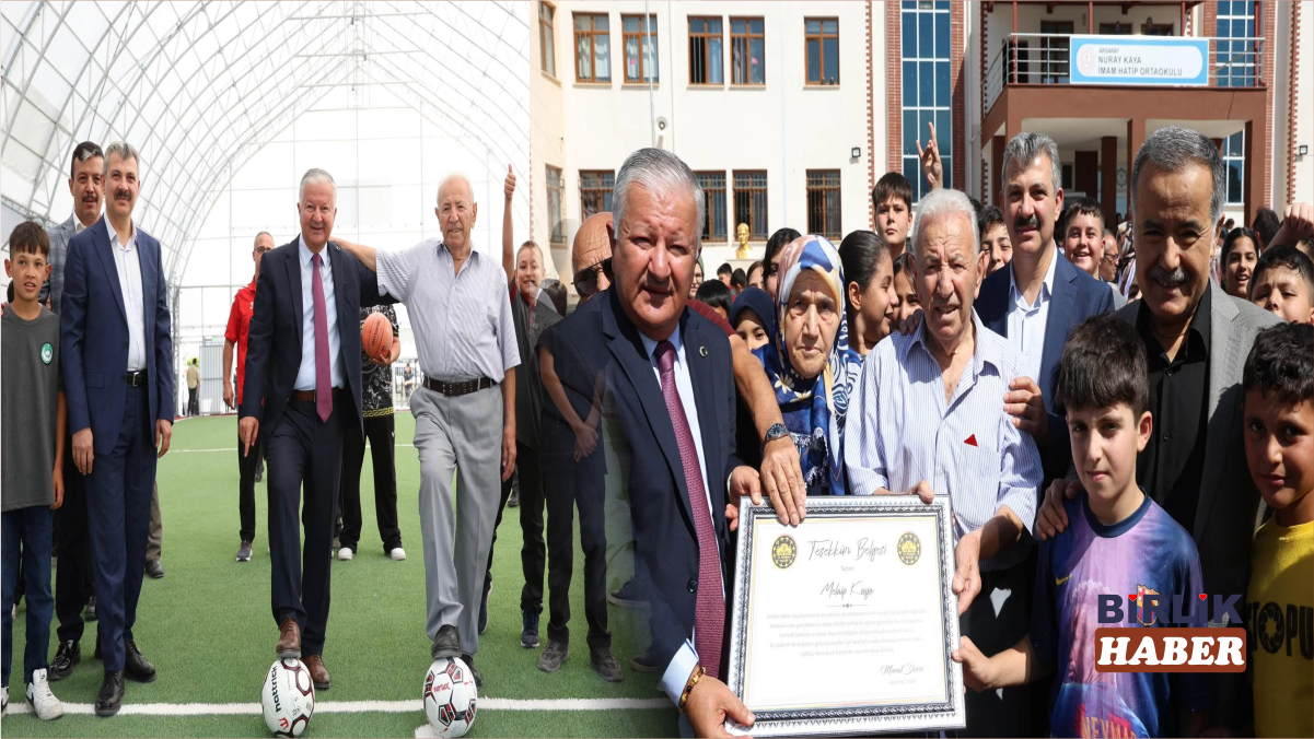 Aksaray’da okula yeni spor kompleksi: Halı saha açıldı