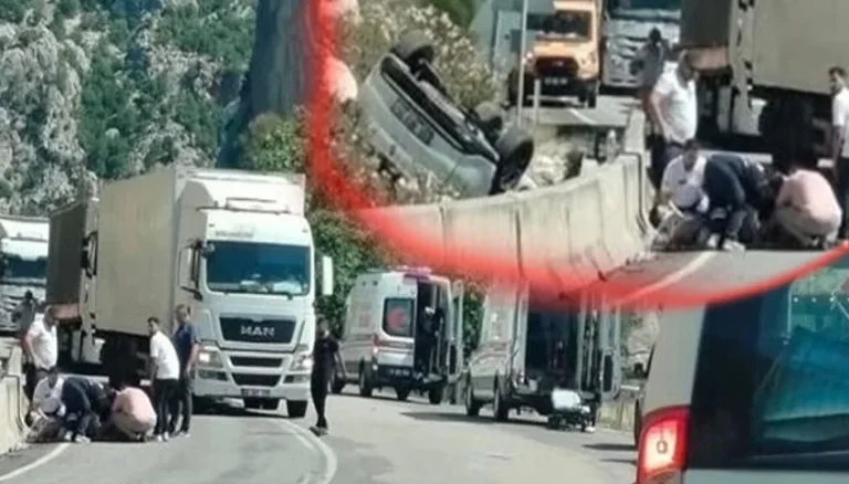 Dereboğazı’nda yine kaza! Virajda araç kontrolden çıktı