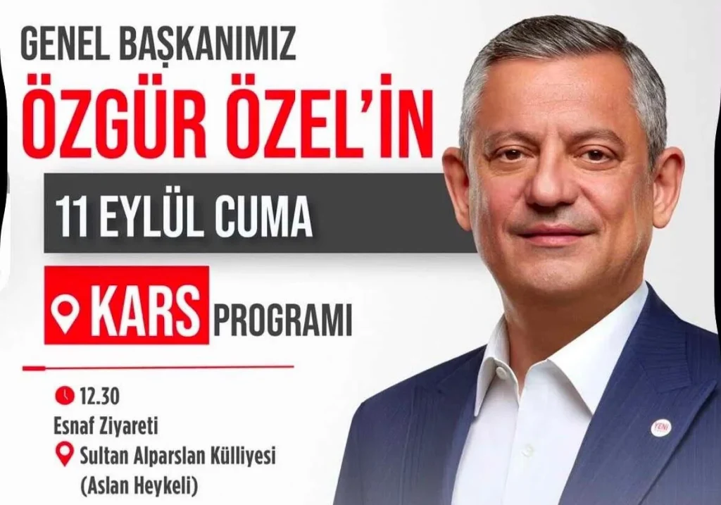 Yeni Parti Genel Başkanı Özgür Özel, Kars’a geliyor