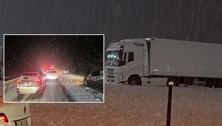 Afyon-İzmir yolu kar nedeniyle kapandı