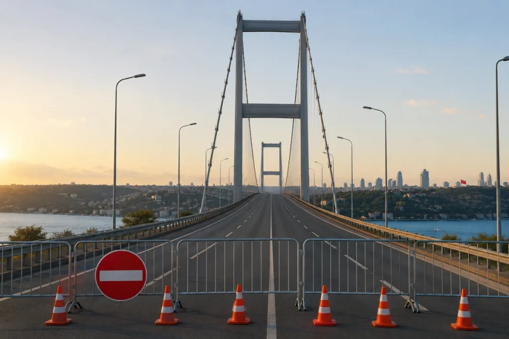 15 Temmuz anma programı için köprü çift yönlü kapatıldı