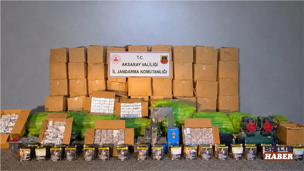 Aksaray’da kaçak sigara imalathanesine jandarma baskını