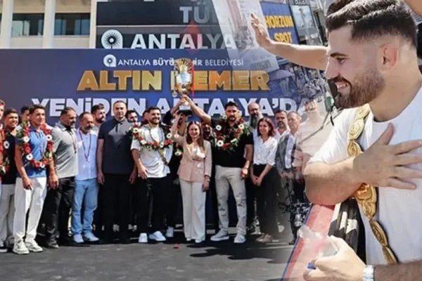 Kırkpınar Başpehlivanı Erkan Taş Antalya’da coşkuyla karşılandı