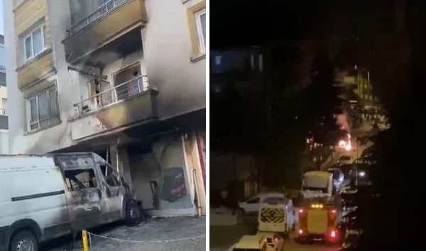 Keçiören’de gece çıkan yangında dükkan, minibüs ve daire zarar gördü