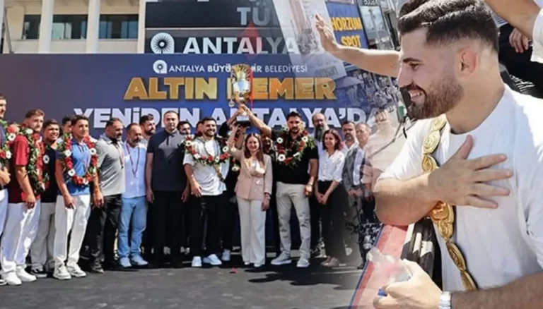 Kırkpınar Başpehlivanı Erkan Taş Antalya’da coşkuyla karşılandı