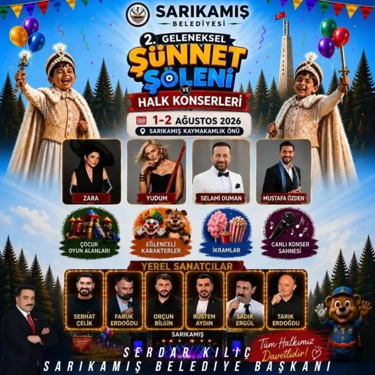 Sarıkamış’ta 2. geleneksel sünnet şöleni ve halk konserleri coşkusu yaşanacak