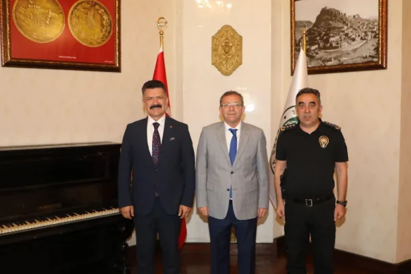 Vali Ziya Polat, İl Emniyet Müdürü Tombul ve Polis Başmüfettişi Esertürk’ü Kabul Etti