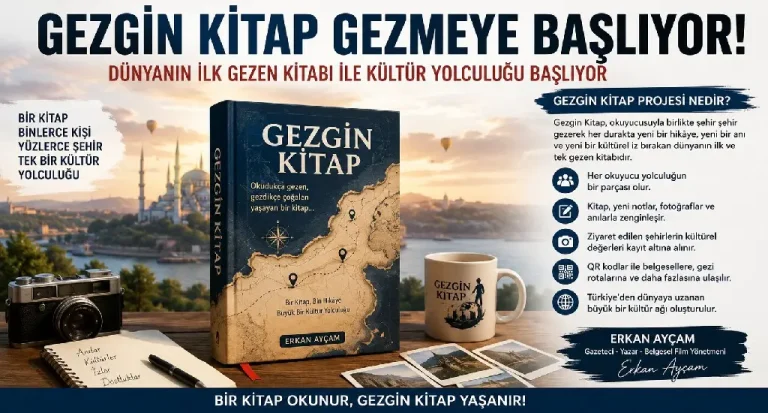 Erkan Ayçam’ın dünyanın ilk gezen kitabı eni kültür yolculuğuna çıkıyor