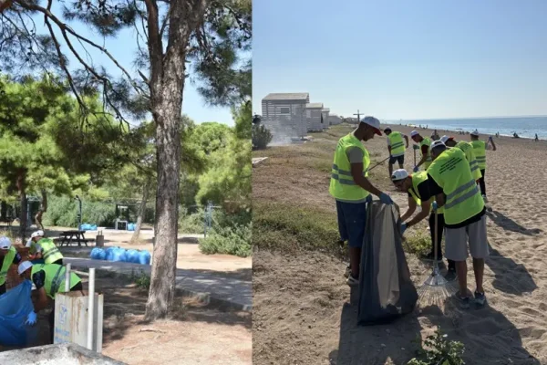 Manavgat’ta hükümlüler temizlik için sahaya indi