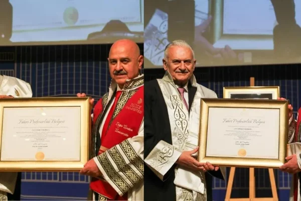 Binali Yıldırım ile İsmet Yılmaz için Düzce’de “Fahri Profesörlük” tevcih töreni düzenlendi