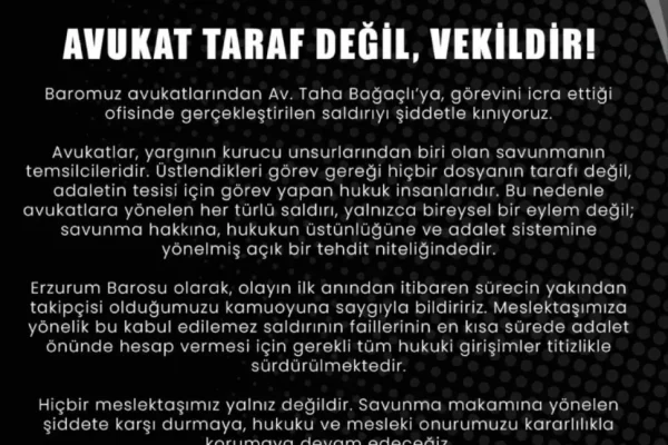Erzurum’da avukata bıçaklı saldırı