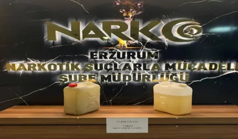 Erzurum’da narkotik operasyonu: 27 kilo 850 gram metamfetamin ele geçirildi