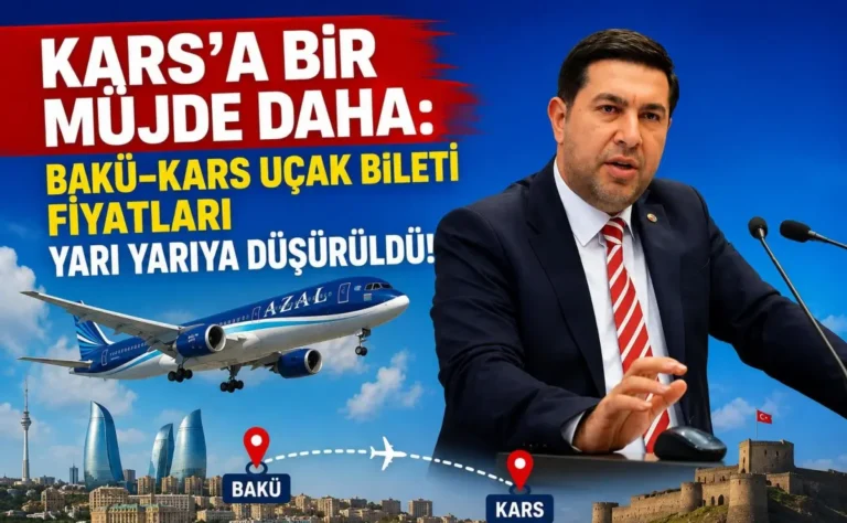 Kars’a müjde: Bakü–Kars uçak bileti fiyatları yarı yarıya düşürüldü