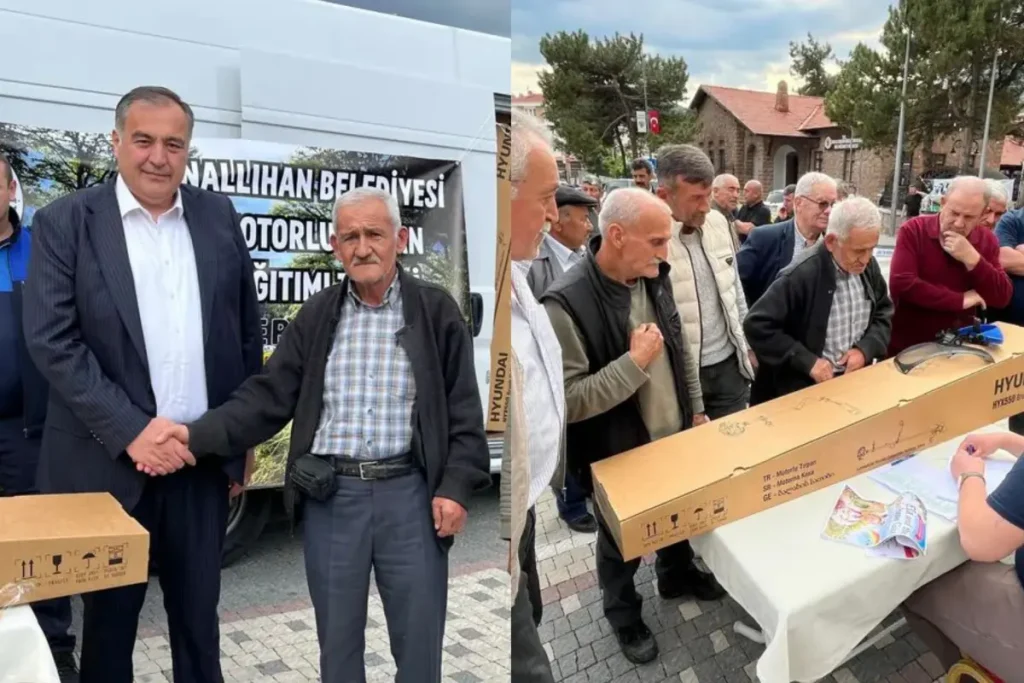 Belediyeden köylere tırpan desteği