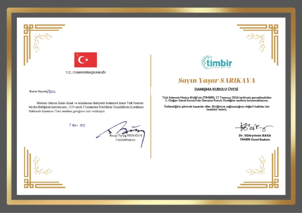 Yaşar Sarıkaya’nın TİMBİR’deki Yeni Görevi Resmen Tebliğ Edildi