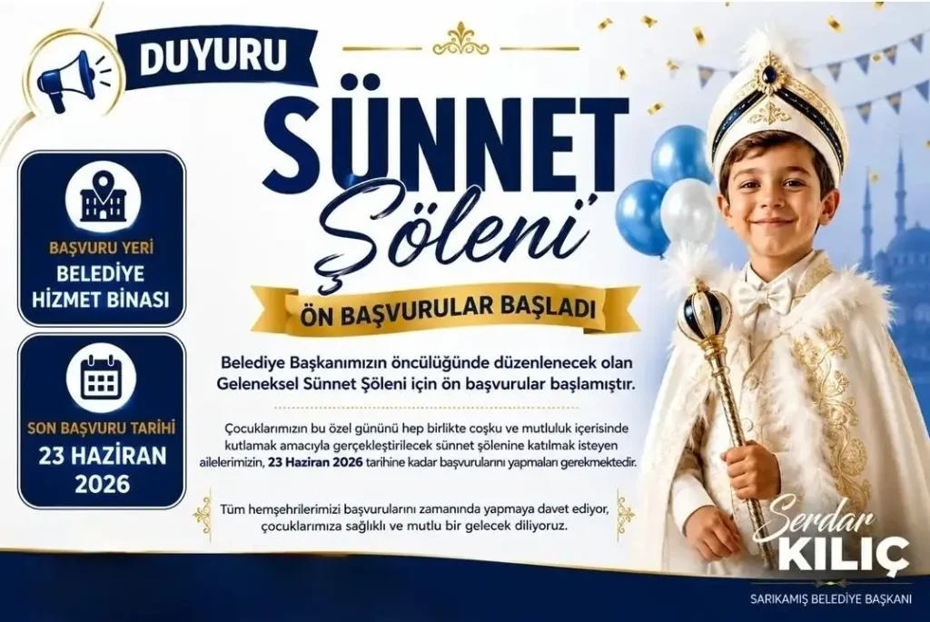 Sarıkamış Belediyesi’nden Geleneksel Sünnet Şöleni için ön başvuru çağrısı