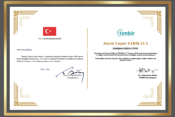 Yaşar Sarıkaya’nın TİMBİR’deki Yeni Görevi Resmen Tebliğ Edildi