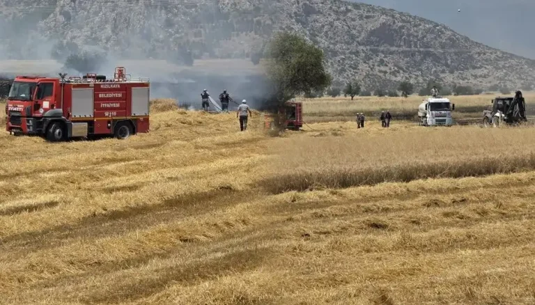 Burdur Yuva ovası’ndaki arazi yangını büyümeden söndürüldü