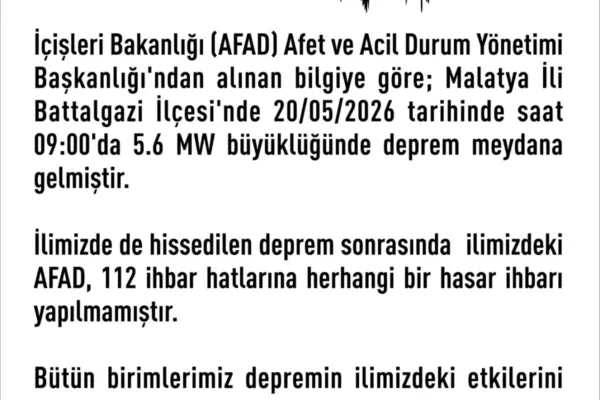 Elazığ Valiliği, Malatya depreminin ardından açıklama yaptı