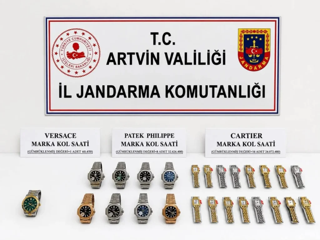 Artvin’de 57 milyon lira değerinde kaçak saat ele geçirildi