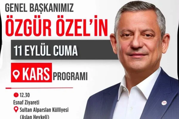 Yeni Parti Genel Başkanı Özgür Özel, Kars’a geliyor