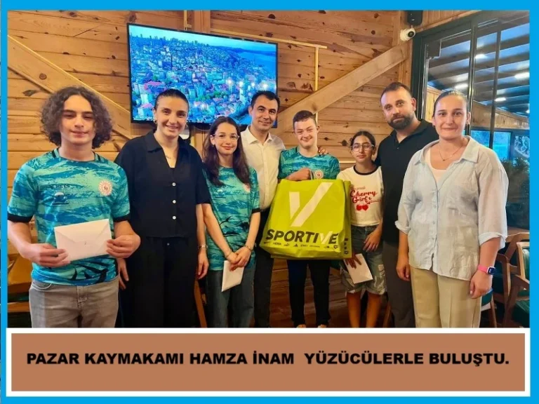 Kaymakam İnam, şampiyon yüzücülerle bir araya geldi