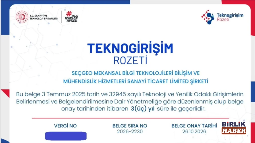 Aksaray’ın İlk Teknogirişim Rozetli Firması SeçGEO Oldu