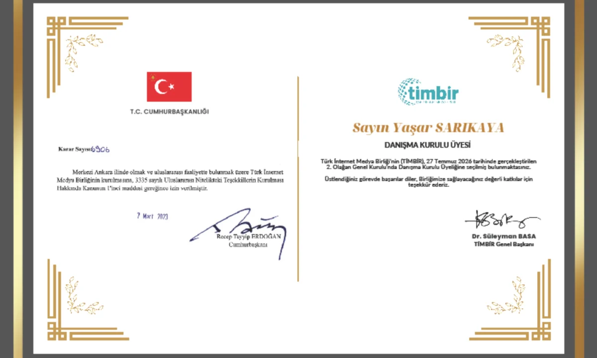 Yaşar Sarıkaya’nın TİMBİR’deki Yeni Görevi Resmen Tebliğ Edildi