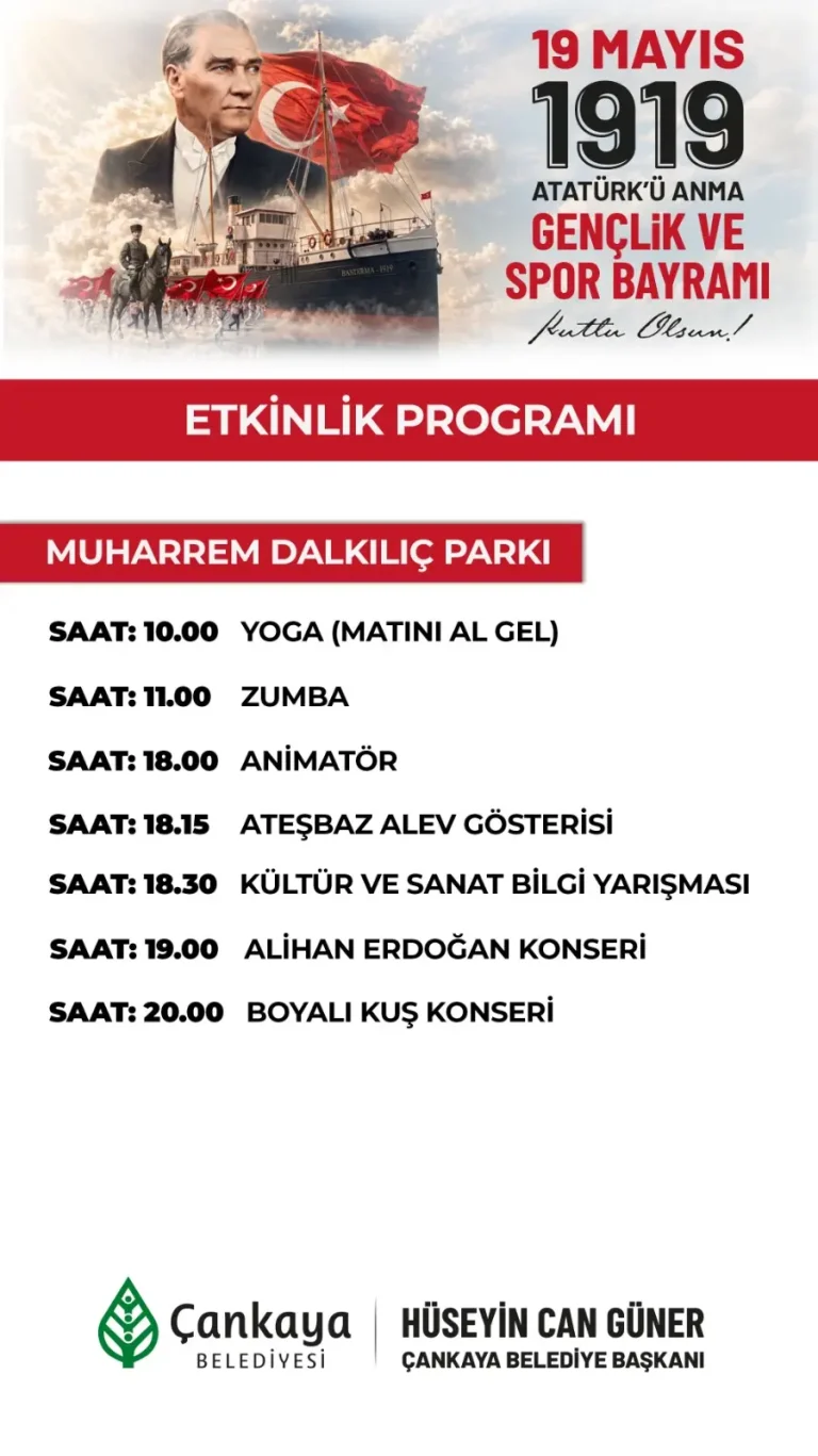 Ankara Çankaya’da 19 Mayıs renkli etkinliklerle kutlanacak
