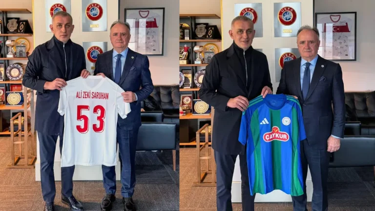 Rizespor Başkanı Saruhan’dan TFF Başkanı Hacıosmanoğlu’na ziyaret