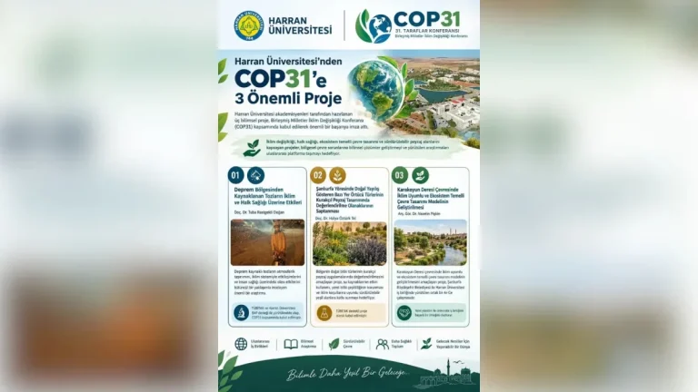 Harran Üniversitesi’nin üç projesi COP31’de sunulacak