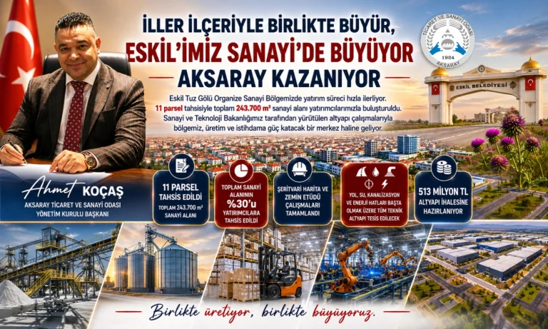 ATSO: Eskil Tuz Gölü OSB Yatırım Merkezi Oluyor