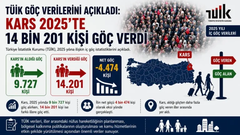 TÜİK göç verilerini açıkladı: Kars 2025’te 14 bin 201 kişi göç verdi