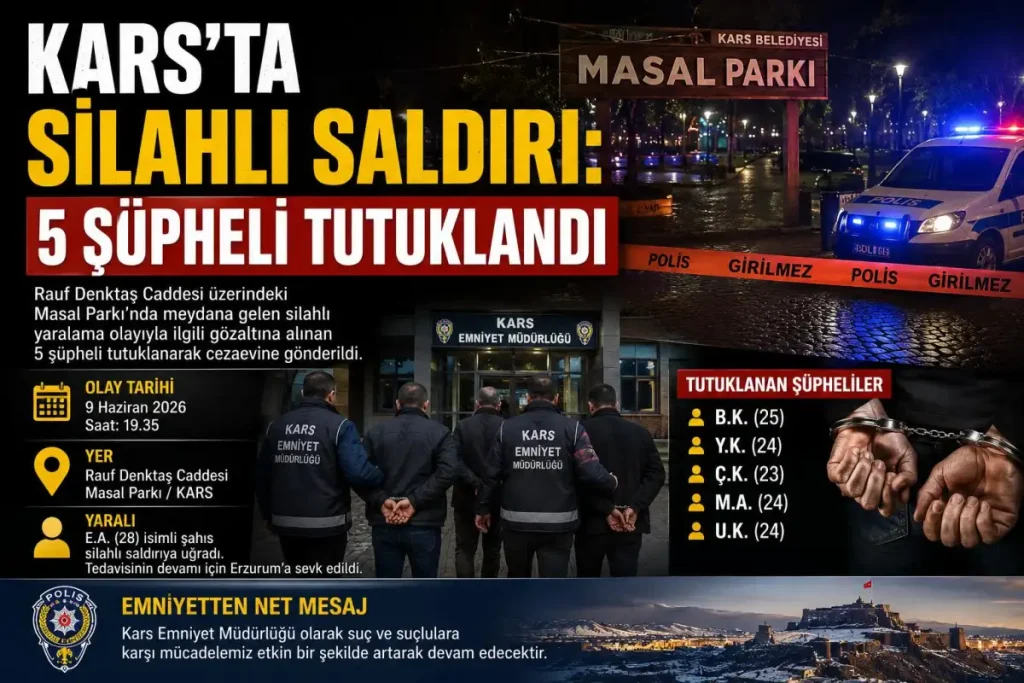 Kars’ta silahlı saldırı: 5 şüpheli tutuklandı