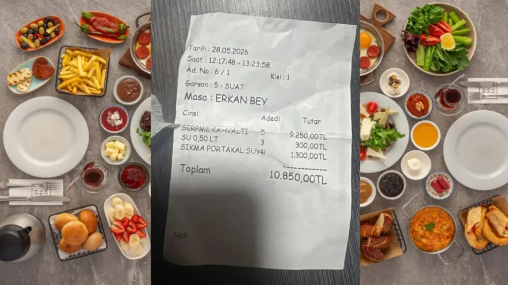 Gurbetçi aile Gölbaşı’nda kahvaltı fiyatına isyan etti
