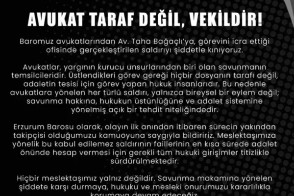 Erzurum’da avukata bıçaklı saldırı