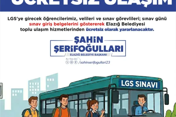 Elazığ’da LGS nedeniyle otobüs seferleri ücretsiz oldu