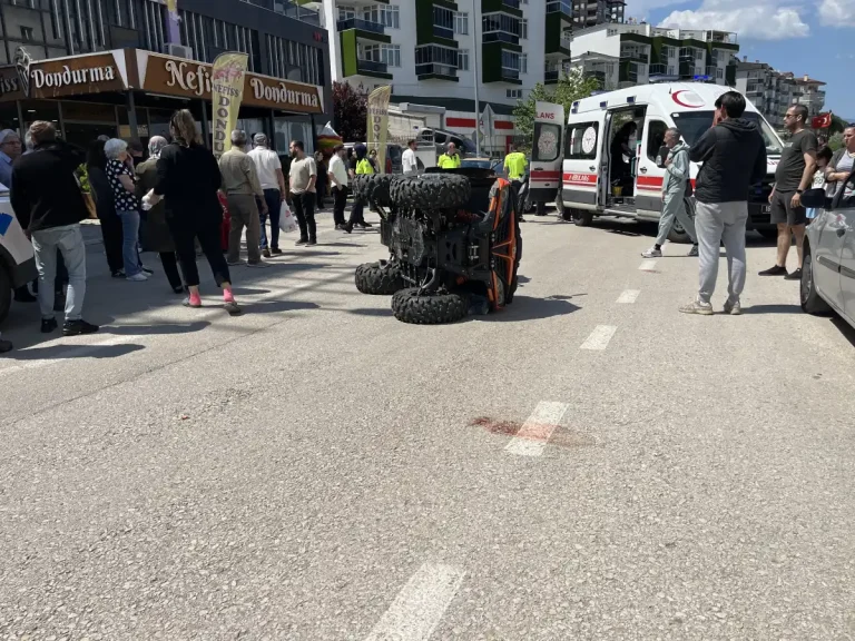 Mudanya’da korkutan ATV kazası: 4 Kişi yaralandı, o anlar kamerada
