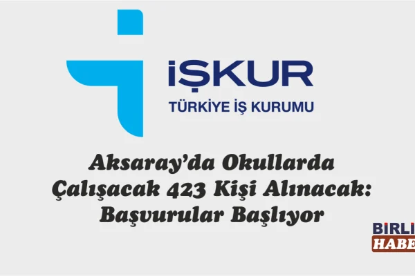 Aksaray’da Okullarda Çalışacak 423 Kişi Alınacak: Başvurular Başlıyor