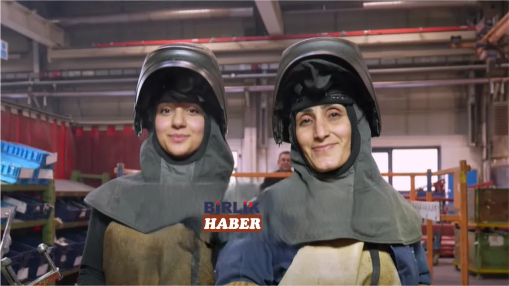 Aksaray’da kadınlar kamyon üretiminde kaynak yapıyor