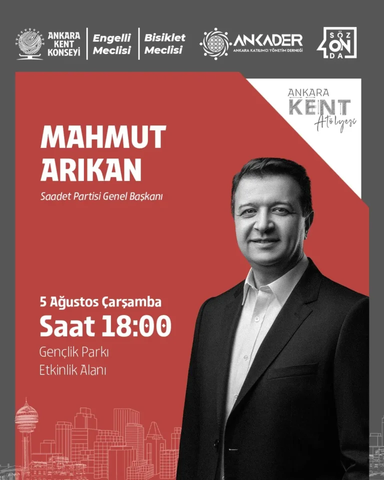 5 Ağustos’ta AKK’de söz Saadet Partisi Genel Başkanı Mahmut Arıkan’da olacak