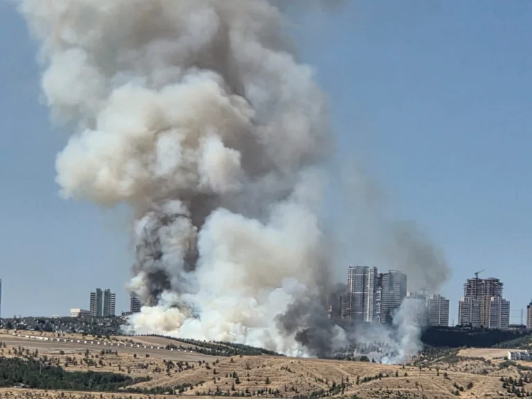 Ankara Gölbaşı’nda yangın: Alevler evleri tehdit ediyor
