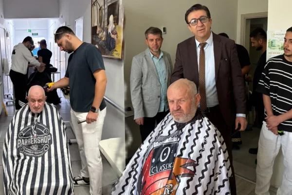 Huzurevindeki yaşlılara ücretsiz saç ve kişisel bakım
