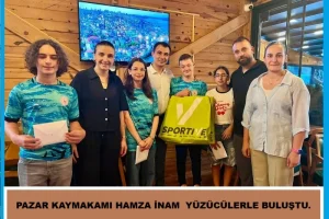 Kaymakam İnam, şampiyon yüzücülerle bir araya geldi