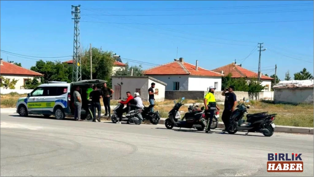 Sultanhanı’nda Elektrikli Motosikletlere Plaka Denetimi