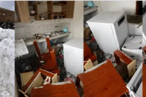 Rize Çamlıhemşin’de ayılar muhtarın evini talan etti